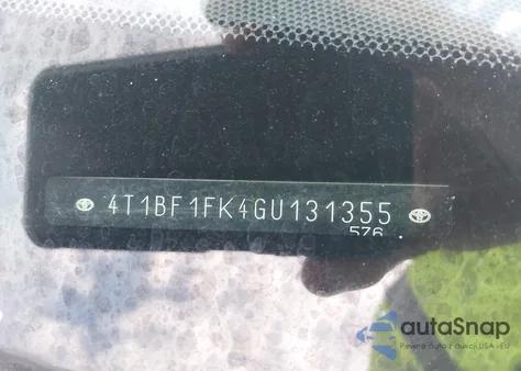 2016 Toyota Camry Se z USA, uszkodzony, nr VIN 4T1BF1FK4GU131355